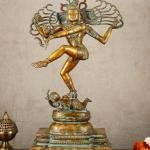 Vintage Brass Nataraja with Frame | 34" x 27" x 11" | 32 kg | Removable Sacred Frame | Dancing Shiva Cosmic Dance | Temple Art | Jaipurio